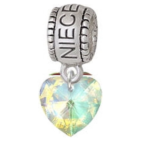 Clear AB Crystal Heart - Niece Charm Bead