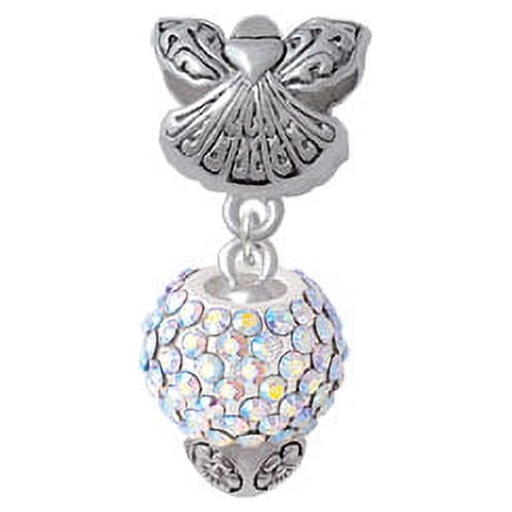 Clear AB Crystal Sparkle Spinner - Guardian Angel Charm Bead