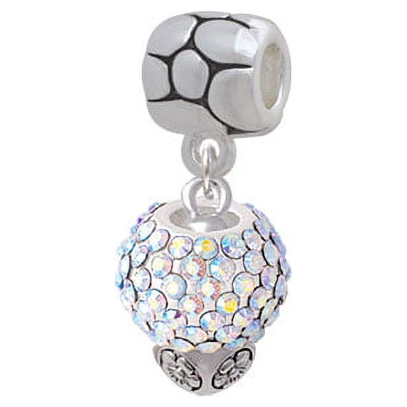 Clear AB Crystal Sparkle Spinner - Pebble Charm Bead