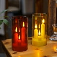 thumbnail image 1 of Clear Acrylic 3 Wick Flickering Flameless LED Candles Battery Operated Realistic Pillar Candles for Home Weddings Parties Decor, 1 of 10