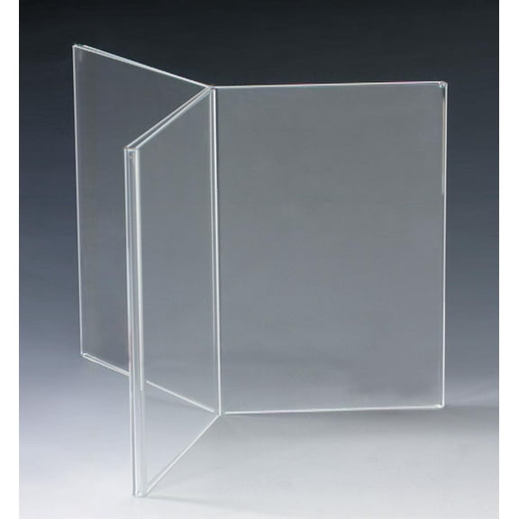 Clear Acrylic 6 Panel Table Tent Displays 5 x 7-Inch Graphics - Sold In Sets Of 25 (SPINDLE57)