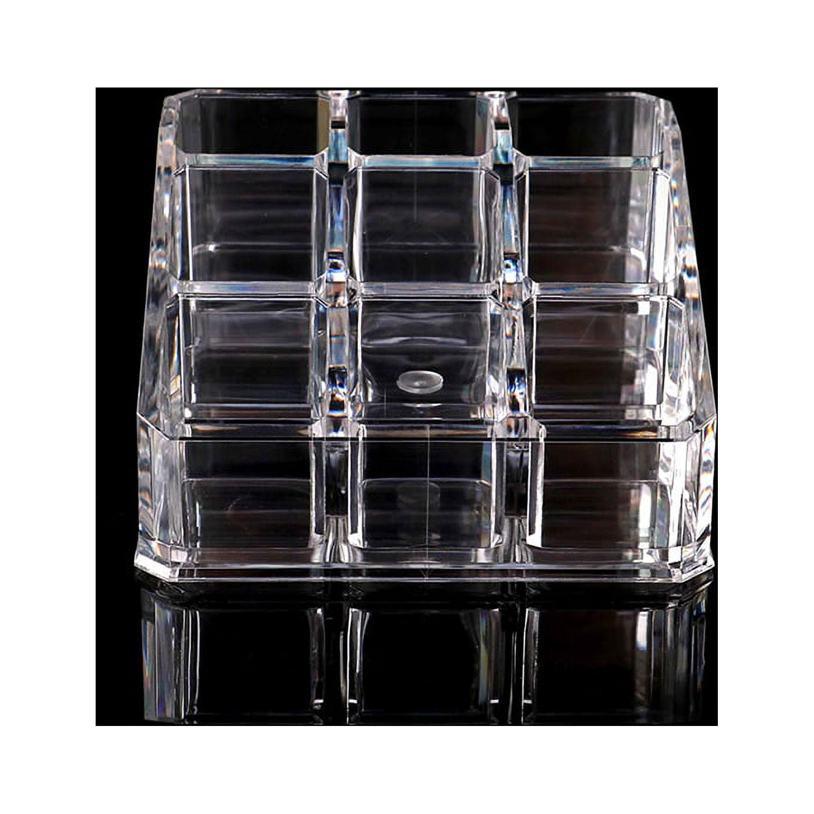 Clear Acrylic 9 Lipstick Holder Display Cosmetic Organizer Makeup Case