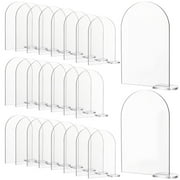 Clear Acrylic Arch Sign, 25 Packs Blank Acrylic Number Signs with Stand, DIY Reception Sign for Table Numbers, Weddings, Parties, Events, Restaurants