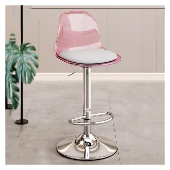 Clear Acrylic Bar Stools Counter Height Barstools Bar Chairs with Clear Back,Transparent Swivel Barstools Modern Island Stools with Metal Legs