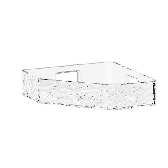Clear Acrylic Bathroom Corner Shelf, No-Drill Wall Mounted Triangular Storage Rack, Transparent Adhesive Organizer for Toilet, Washroom, Shower and Bathroom Vanity