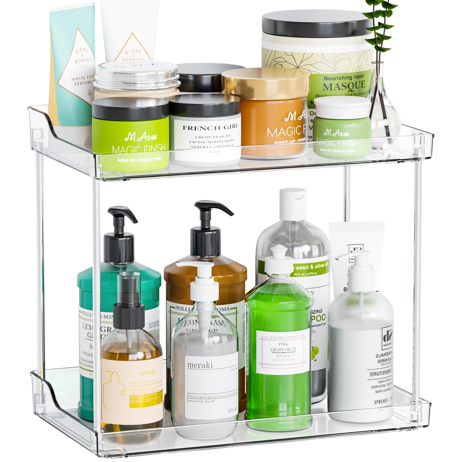 Clear Acrylic Bathroom Counter Organizers and Storage Tray, 2 Tier ...