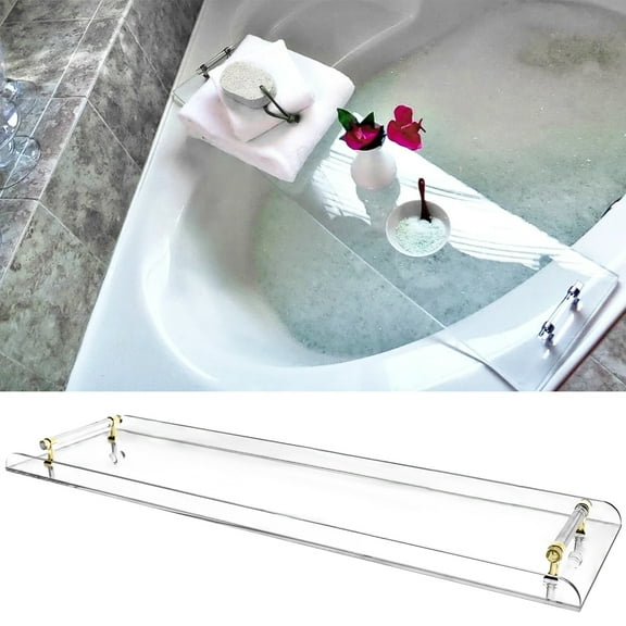 Acrylic Bathtub Caddy Tray Bathtub CaddyTray Over the Tub Bath Tray Holder 31*9" for Bathrooms, Toilets