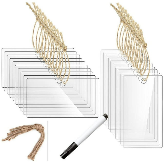 Clear Acrylic Blank Organizer Hanging Labels Kitchen Food Storage Clear acrylic blank organizer hanging labels kitchen food storage