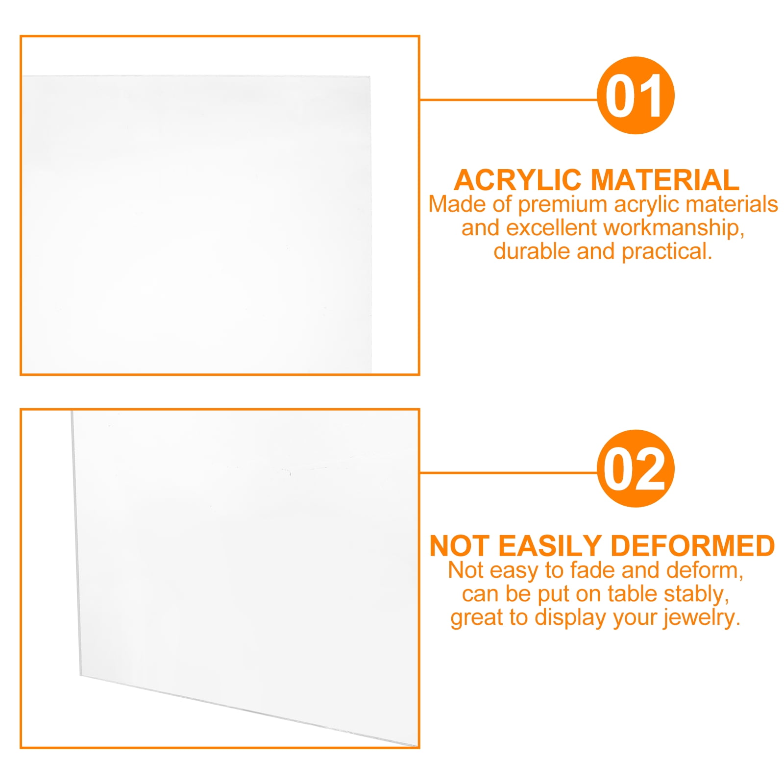 Clear Acrylic Boards Clear Acrylic Display Plate Jewelry Photo Risers