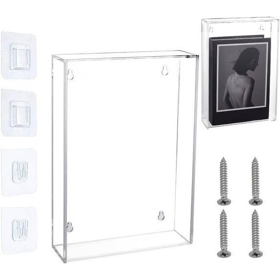 Clear Acrylic Book Display Case Wall Mount Clear Display Case for Bible Book Protector Case Organizer Box for Collectible Books Action Figures Jewelry (7x10x2 inch)