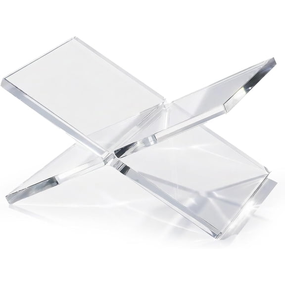 Clear Acrylic Book Stand, 12 x 8 x 6 in Open Book Display Holder, 8mm Thick X-Shape Cookbook Stand for Kitchen Counter, Coffee Table Books, Bibles, Art Books and Magazines
