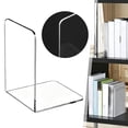 thumbnail image 1 of Clear Acrylic Bookend - L-Shape Book Holder for Shelves and Desk - Non-Slip Transparent Book Stand for Home Library Office and Bookshelf Organization - 1 Piece - Square L-Shape, 1 of 8
