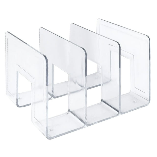 Clear Acrylic Bookends Drop Scratch Resistant Transparent Desk File