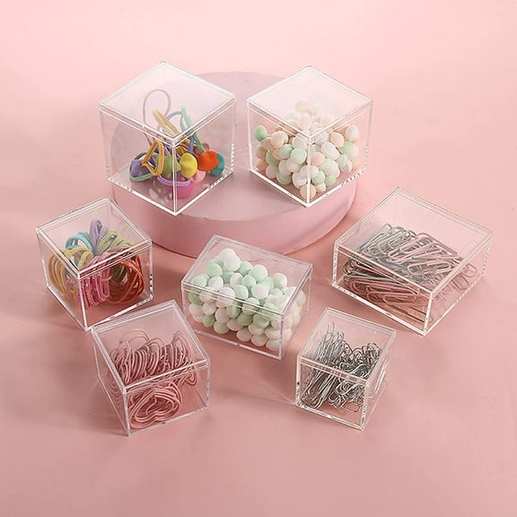 Clear Acrylic Box with Lid - 24pcs 1.8x1.8x1.8inch Square Storage Container for Jewelry, , Gifts