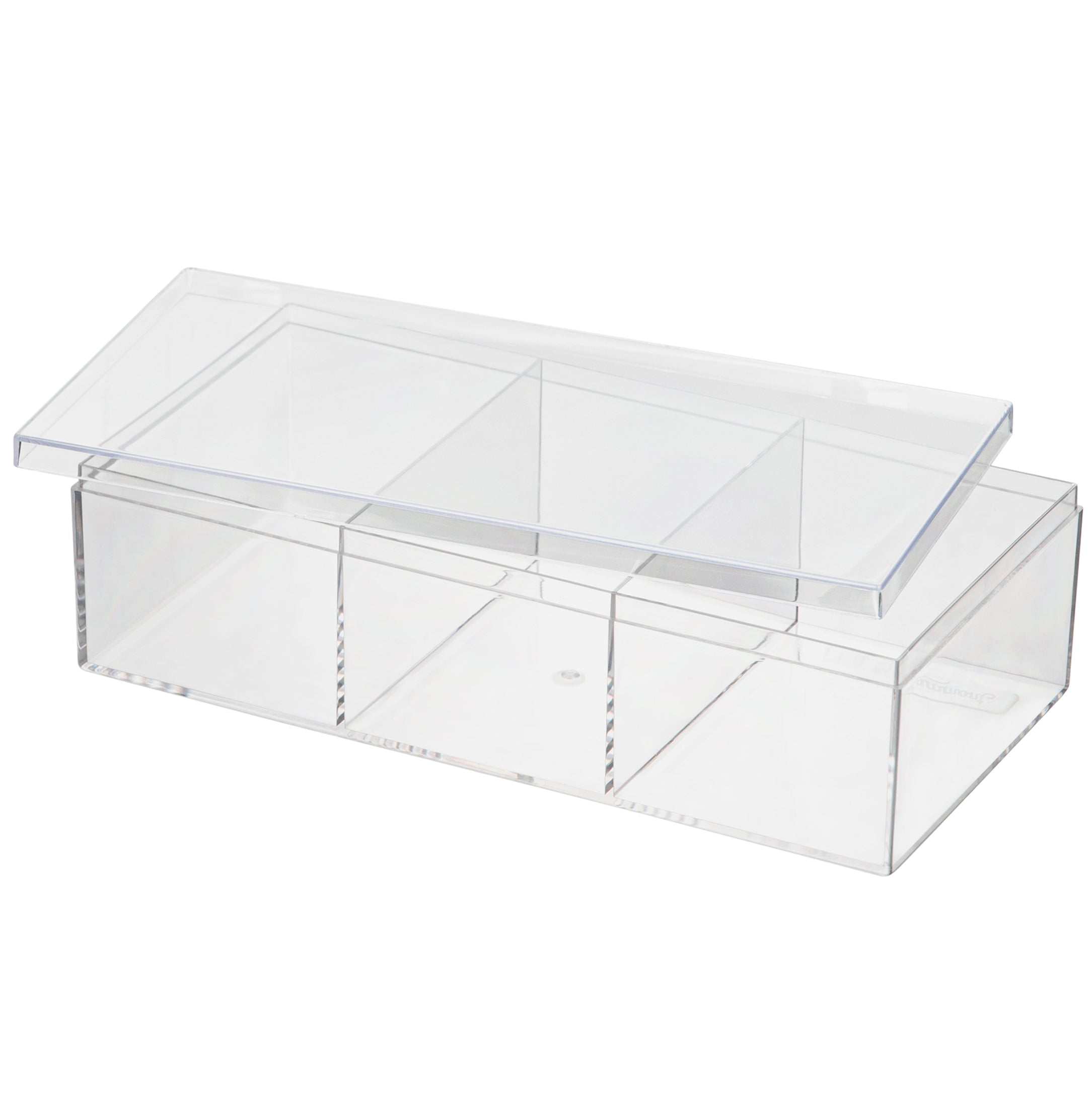 Clear Acrylic Stackable Rectangular Storage Boxes with Lift-Off Lid