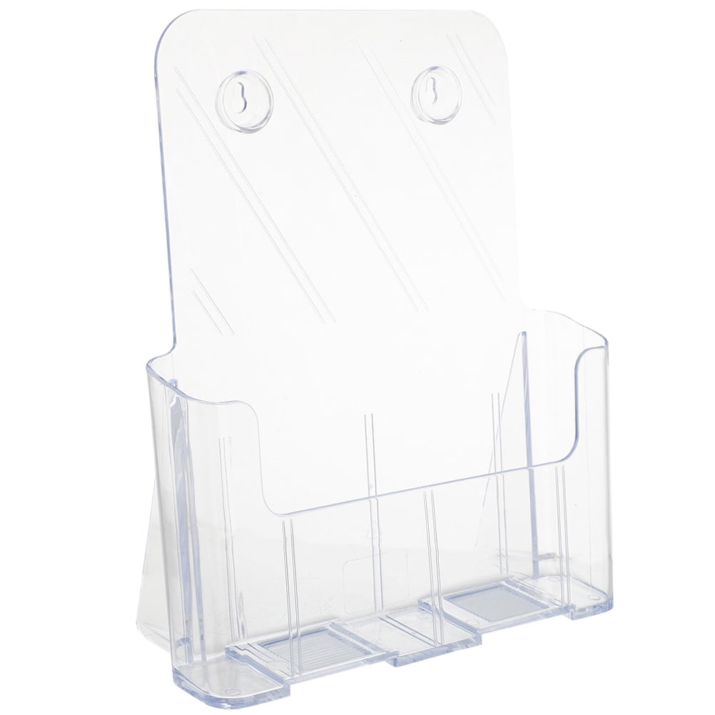 Clear Acrylic Brochure Holder Wall Mount Magazine Display Stand ...