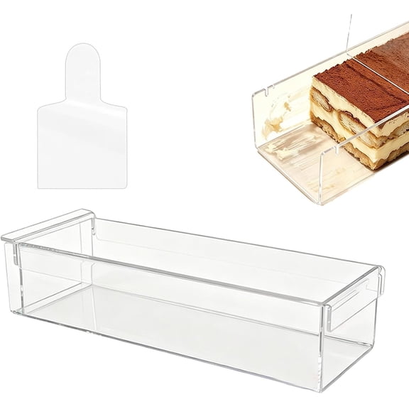 Clear Acrylic Cake Box, Rectangular Box Cheese Baking Tray,Nonstick Cake Pan with Lid and Side Panel, Reusable Acrylic Mousse Box for Pastry Cheesecake Mousse Bakery