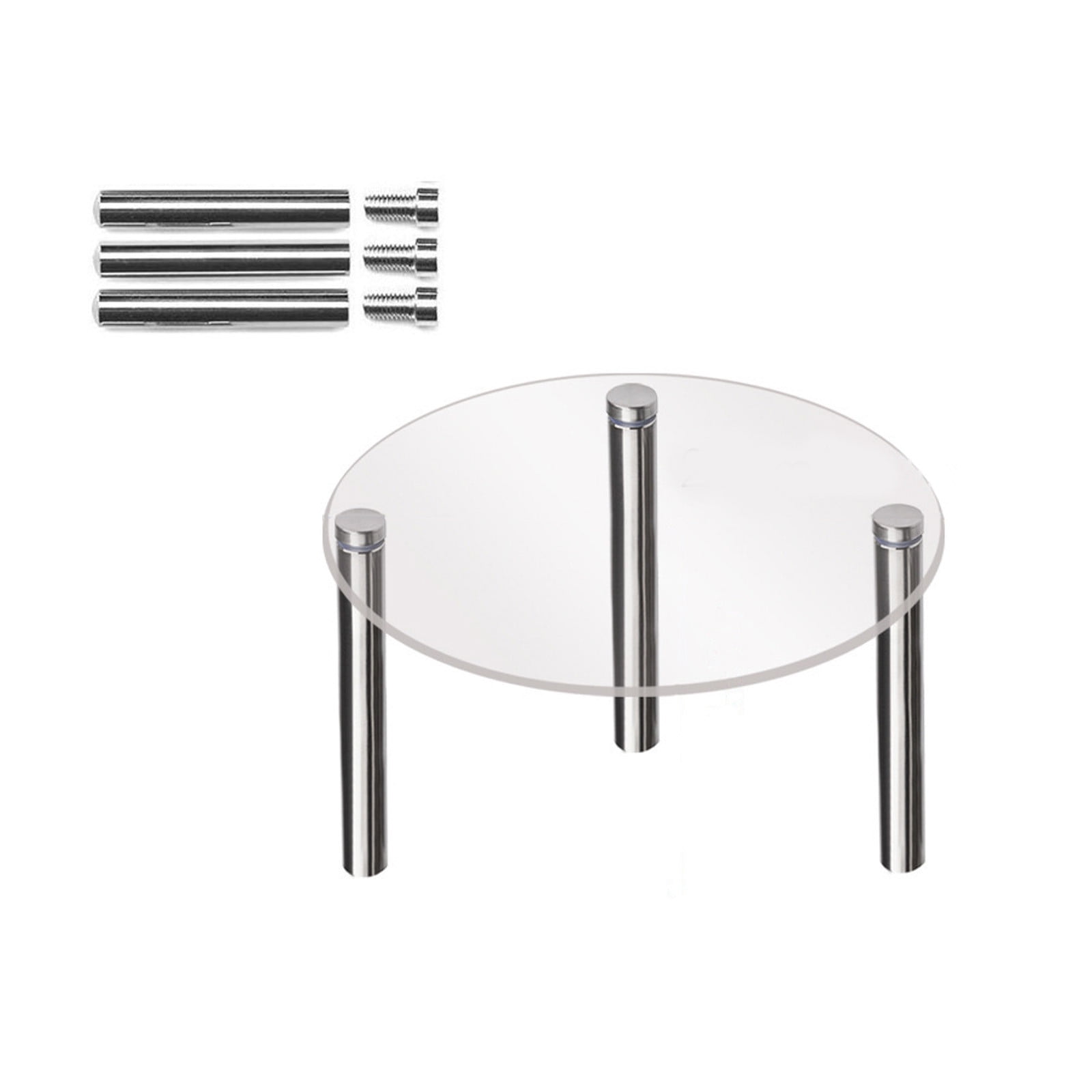 Clear Acrylic Cake Display Stand Circular Metal Support Shelf