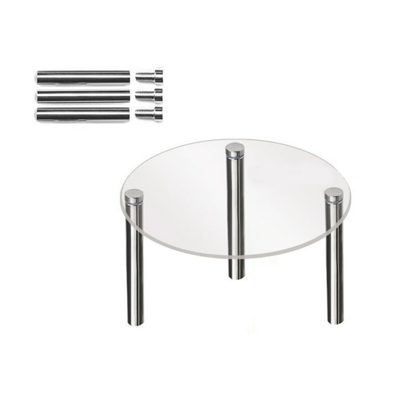 Clear Acrylic Cake Display Stand Circular Metal Support Shelf