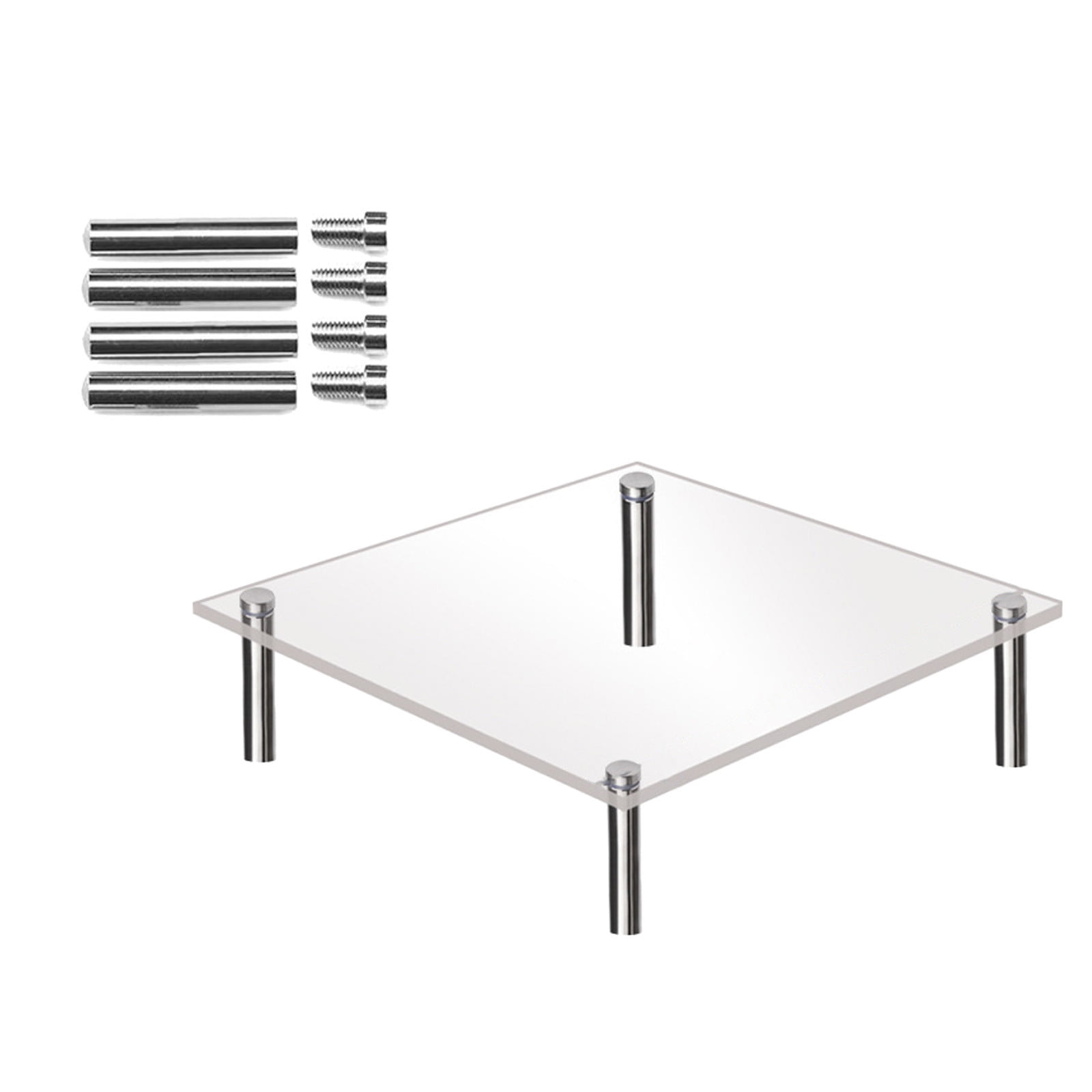 Clear Acrylic Cake Display Stand Square Metal Support Shelf Air Fryer
