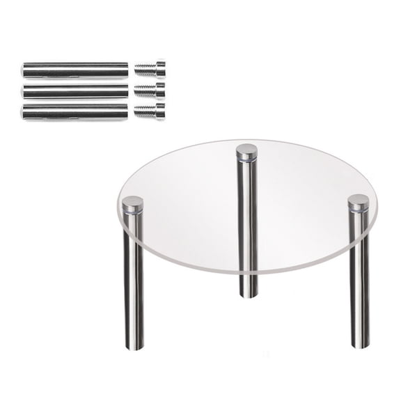 Clear Acrylic Cake Stand - Metal Support, Transparent, for Cakes Cupcakes Display