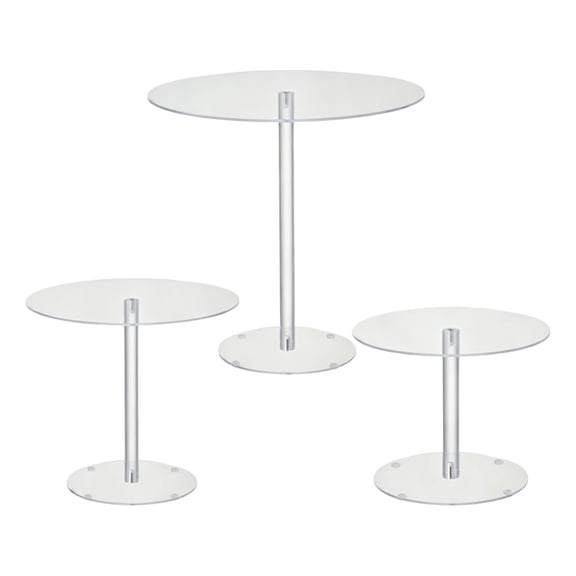 Clear Acrylic Cake Stand Round Dessert Table Display Riser for Cupcakes, Candy, Pizza and Wedding Party Dessert Tables