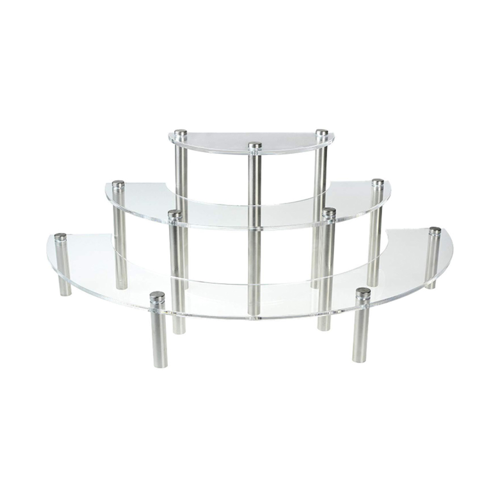Clear Acrylic Cake Stands, Cupcake Stand Cake Holder, Countertop Dessert Display Riser for Bakery, Appetizer, Birthday Wedding Party Baby Shower, Flower Shape