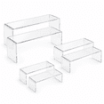 thumbnail image 1 of Acrylic Display Case Risers 6 Pcs Clear Rectangular Display Shelf for Cupcake Stand, Collectibles Display and Retail Showcase, 1 of 7