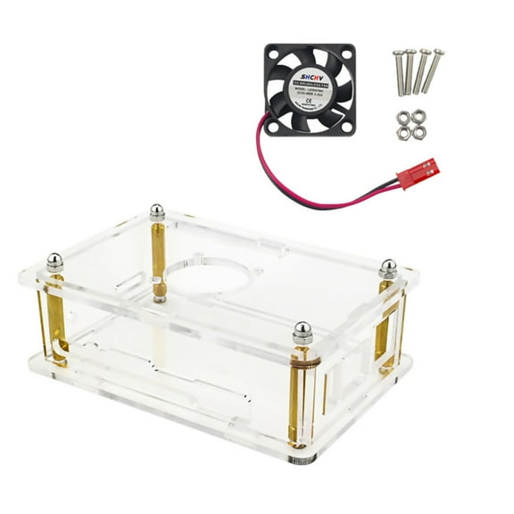Clear Acrylic Case with Cooling Fan Lightweight Transparent Case for Raspberry Pi 5 Accessories