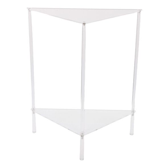 Clear Acrylic Corner Side Table 2 Tier Triangular