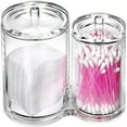 thumbnail image 1 of Clear Acrylic Cotton Swab Holder Preminm Quality Round Container Cotton Pad  Organize Case for Make Up Brush Clear Apothecary Jar, 1 of 4