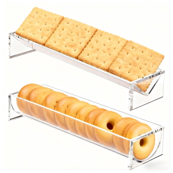 Clear Acrylic Cracker Tray Set Stylish Snack Serving Solution Two Pieces