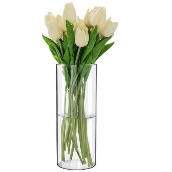 Clear Acrylic Cylinder Vases,Bexikou 11.8 inch Tall Clear Flower Vases,Table Flower Vases for Home, Wedding Centerpieces,Party, Anniversary Ceremony
