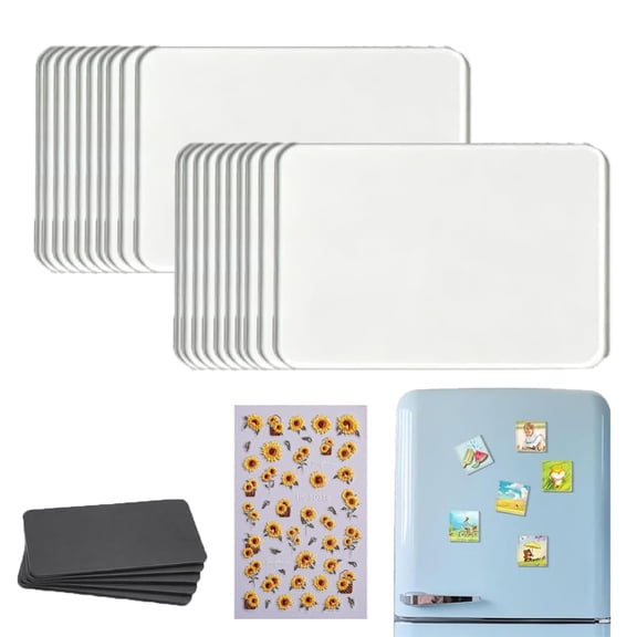 Clear Acrylic DIY Fridge Magnets Set with Adhesive Backing, DIY Acrylic Fridge Magnet Kit, Refrigerator Magnets for Home Office Classroom Decor