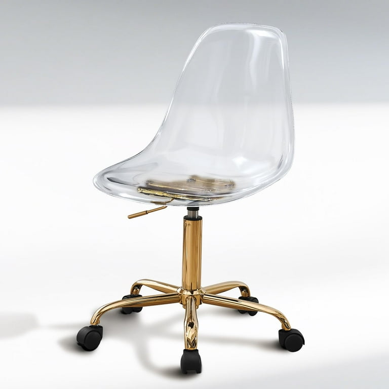Clear Acrylic Desk Chair, Modern Small Acrylic Home Office Chairs