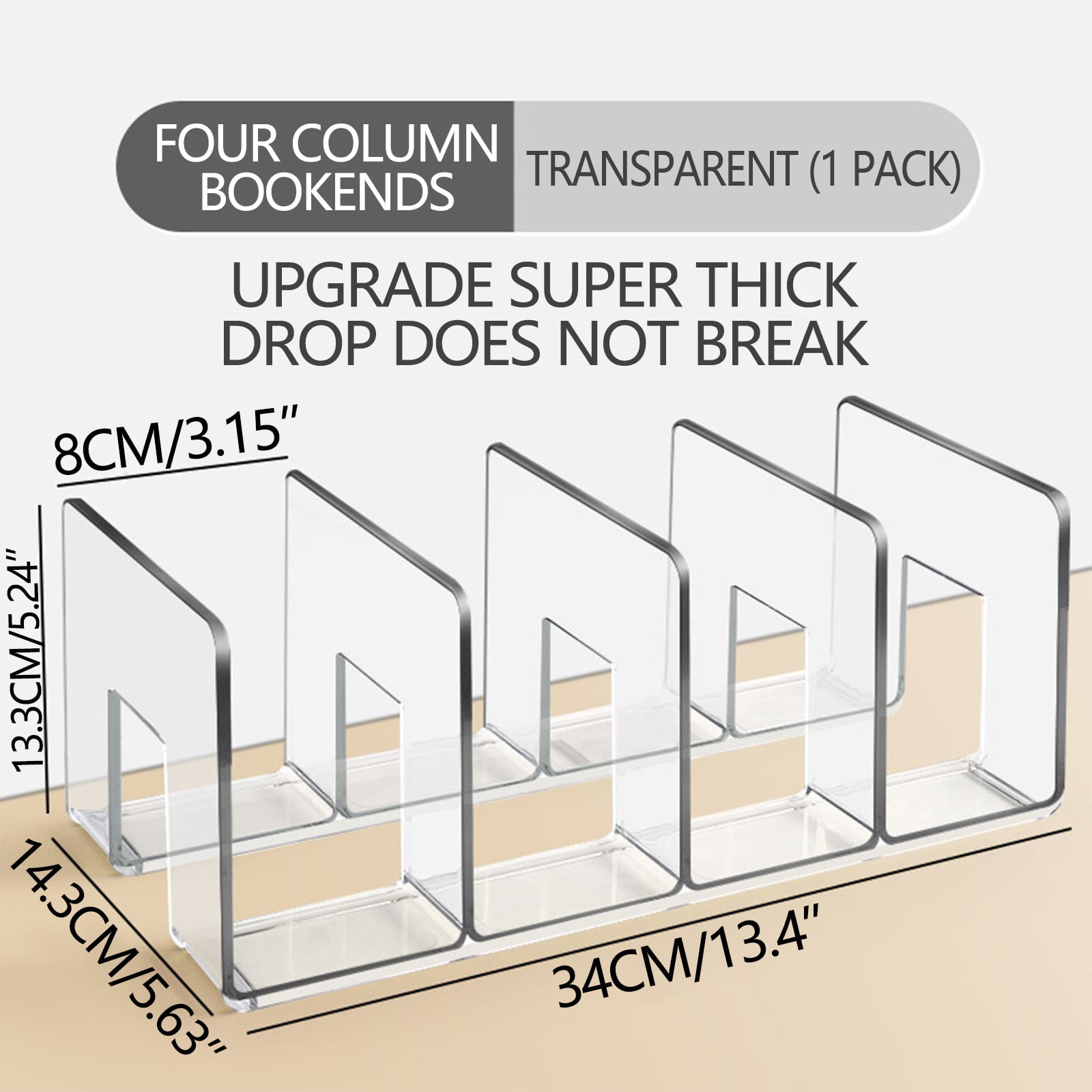 Clear Acrylic Desk File Sorter Purse/Handbag Organizer clutch divider
