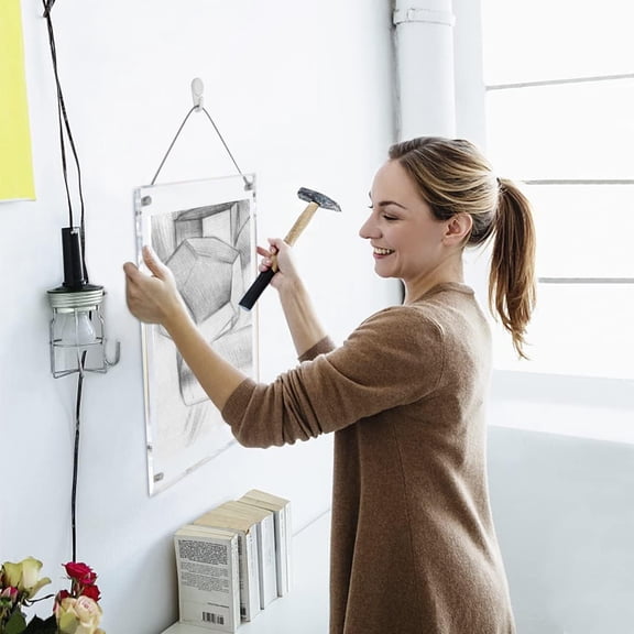 Clear Acrylic Desktop Picture Frame, Beveled Frameless Plexiglass Photo Photography Display with Standoff (12x17 (A3)-New)