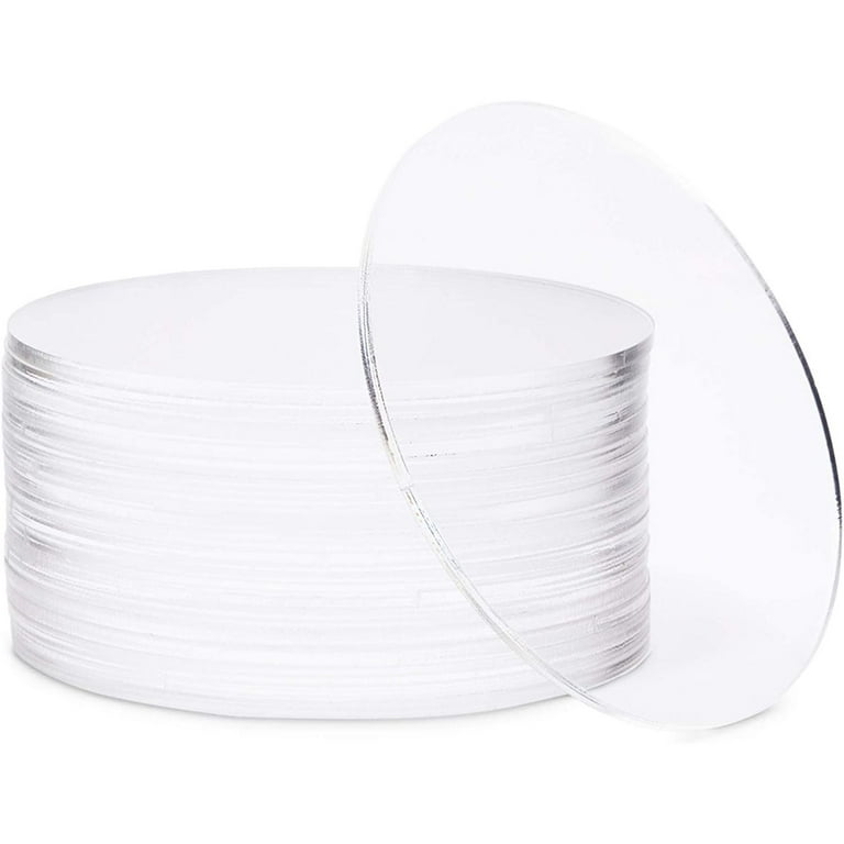 Clear Acrylic Disks, Round Circles for Arts and Craft Supplies (4 Inches,  20 Pack)