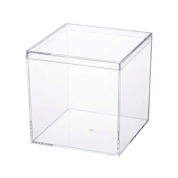 Clear Acrylic Display Box 6 Inch Cube Clear Storage Organizer for Jewelry Vanity Desk Party and Home Decor