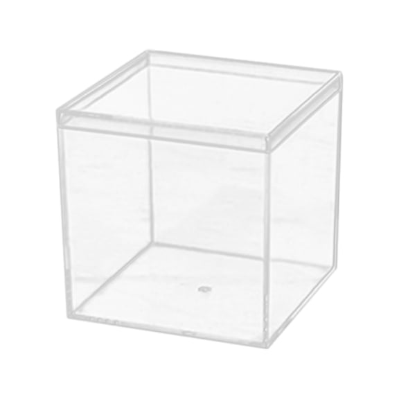 Clear Acrylic Display Box, Cube Organizer for Collectibles Jewelry and Toys, Transparent Storage Case with Lid for Desktop Home Decor 2" X 2" X 2"
