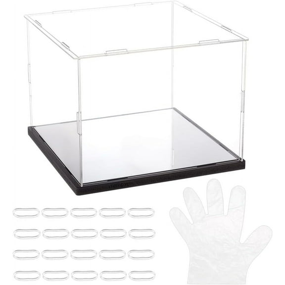 Clear Acrylic Display Case 8.4x8.4x6.5inch Baseball Cap Display Box Clear Rectangle Display Case for Handbag Shoes Baseball Football or Snapback Caps Mini Helmet Collectible Figures for DIY
