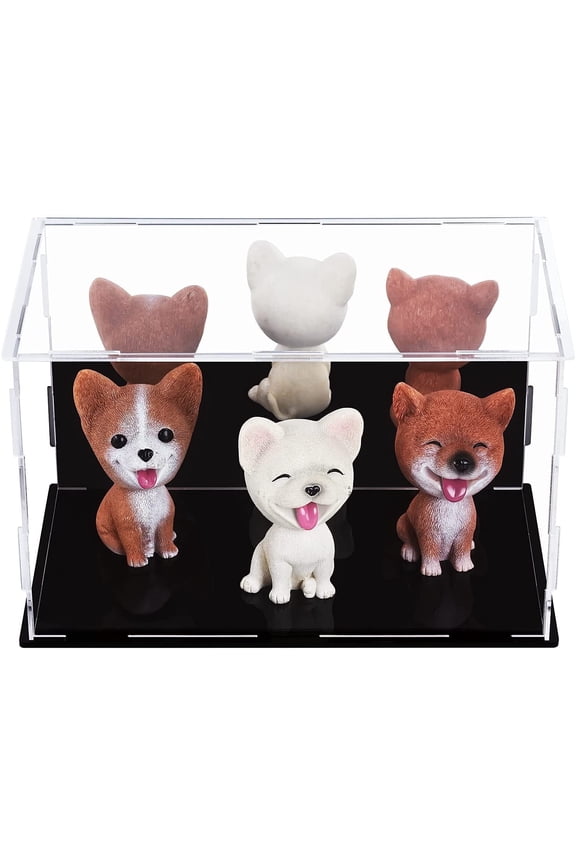 Clear Acrylic Display Case,Countertop Box Cube Organizer Stand Riser Dustproof Protection Showcase for Action Figures Toys Collectibles 9.83"x5.9"x5.9"