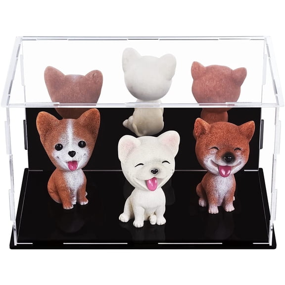 Clear Acrylic Display Case,Countertop Box Cube Organizer Stand Riser Dustproof Protection Showcase for Action Figures Toys Collectibles 9.83"x5.9"x5.9"