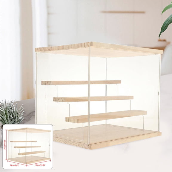 Clear Acrylic Display Case Countertop Box Organizer Stand Dustproof Showcase