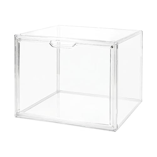 Clear Acrylic Display Case with Magnetic Lid-Dustproof Plastic Book Storage box,Clear Box,Purse Storage Organizer,Action Figure Display Case,Acrylic Sneaker Shoe Box(1 Pack)