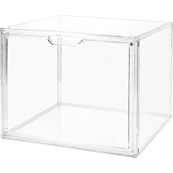 Clear Acrylic Display Case with Magnetic Lid-Dustproof Plastic Book Storage box,Clear Box,Purse Storage Organizer,Action Figure Display Case,Acrylic Sneaker Shoe Box