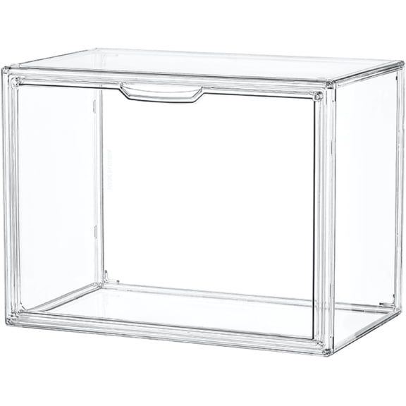 Clear Acrylic Display Case, Stackable Plastic Storage Bins, X-Large