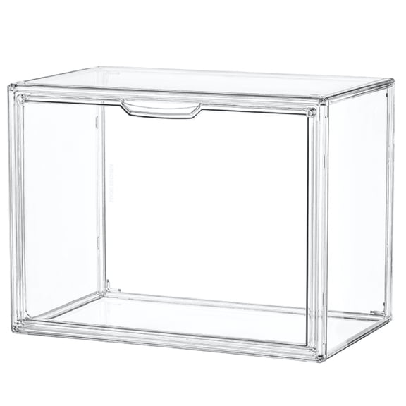 Clear Acrylic Display Case, Stackable Plastic Storage Bins with Magnetic Attraction Lid, Showcase for Cosmetic, Large Figures Collectibles, X-Large