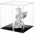 thumbnail image 1 of Clear Acrylic Display Case with Black Base & 4 Pcs Rubber Rings 10x10x10 Inch Cube Clear Self-Assembly Acrylic Box Dustproof Protection Showcase, 1 of 8