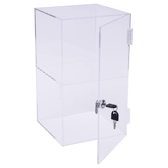 Clear Acrylic Display Case with Lock for Action Figures and Collectibles, 2 Layers